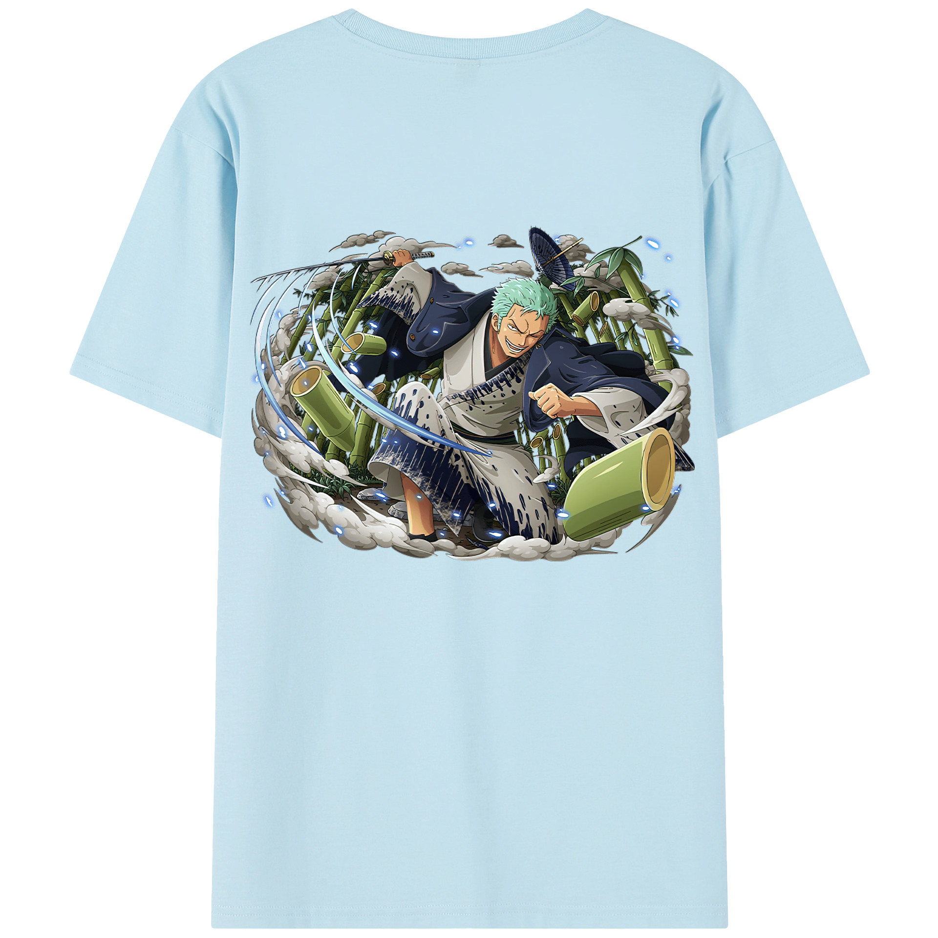 ワンピース ロロノア・ゾロ ONE PIECE Roronoa Zoro 綿100％半袖Tシャツ（背面プリント）